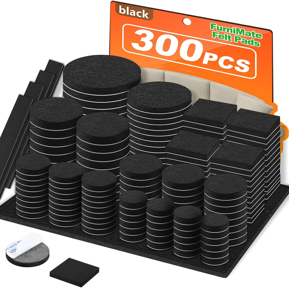 Felt Furniture Pads 300 Pieces, Furniture Pads for Hardwood Floors, Felt Pads fo