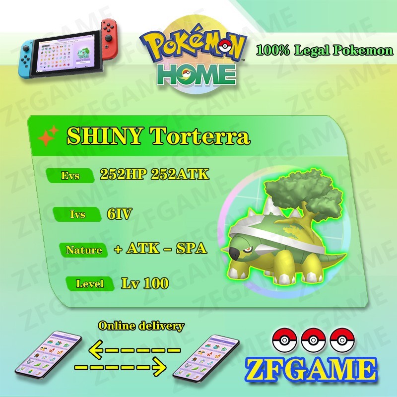 ✨6IV SHINY Torterra + EVS🚀 POKEMON HOME✨Champions✨Online delivery⚡