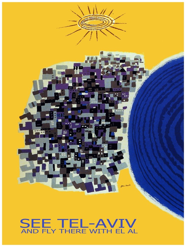 9785.See tel-aviv.and fly there with el al.POSTER.decor Home Office art