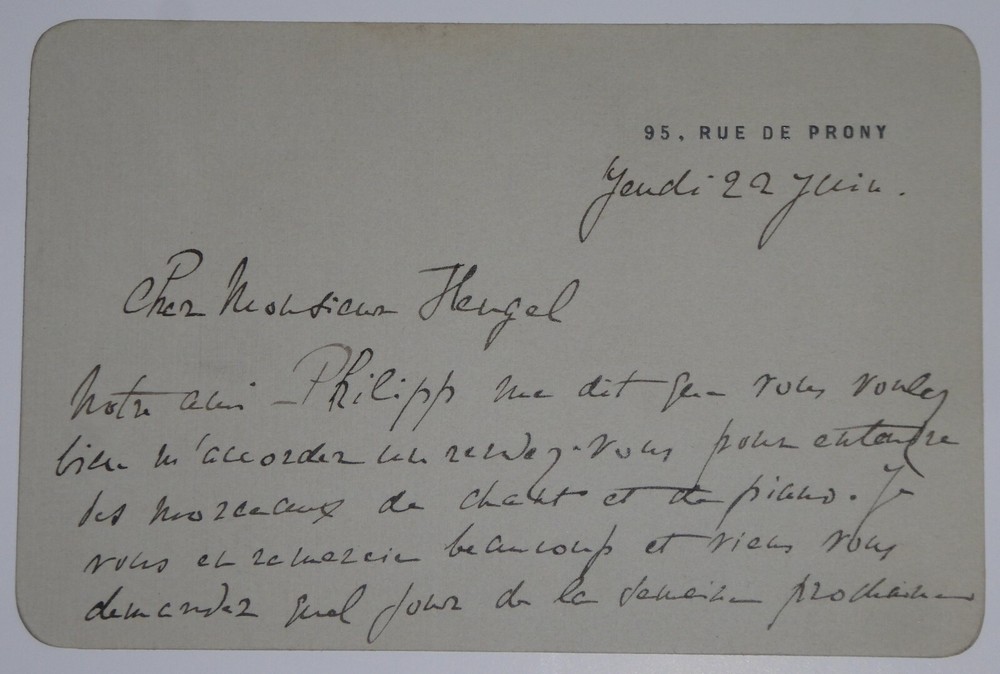 CHANSAREL André - AUTOGRAPH LETTER SIGNED TO Henri HEUGEL, PARIS