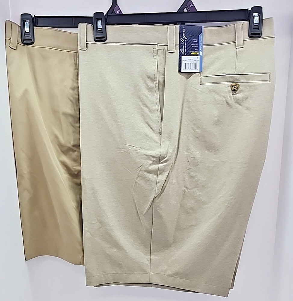 2 Pairs of Ben Hogan Men's Stretch Golf Shorts with Active Waistband, Size 46