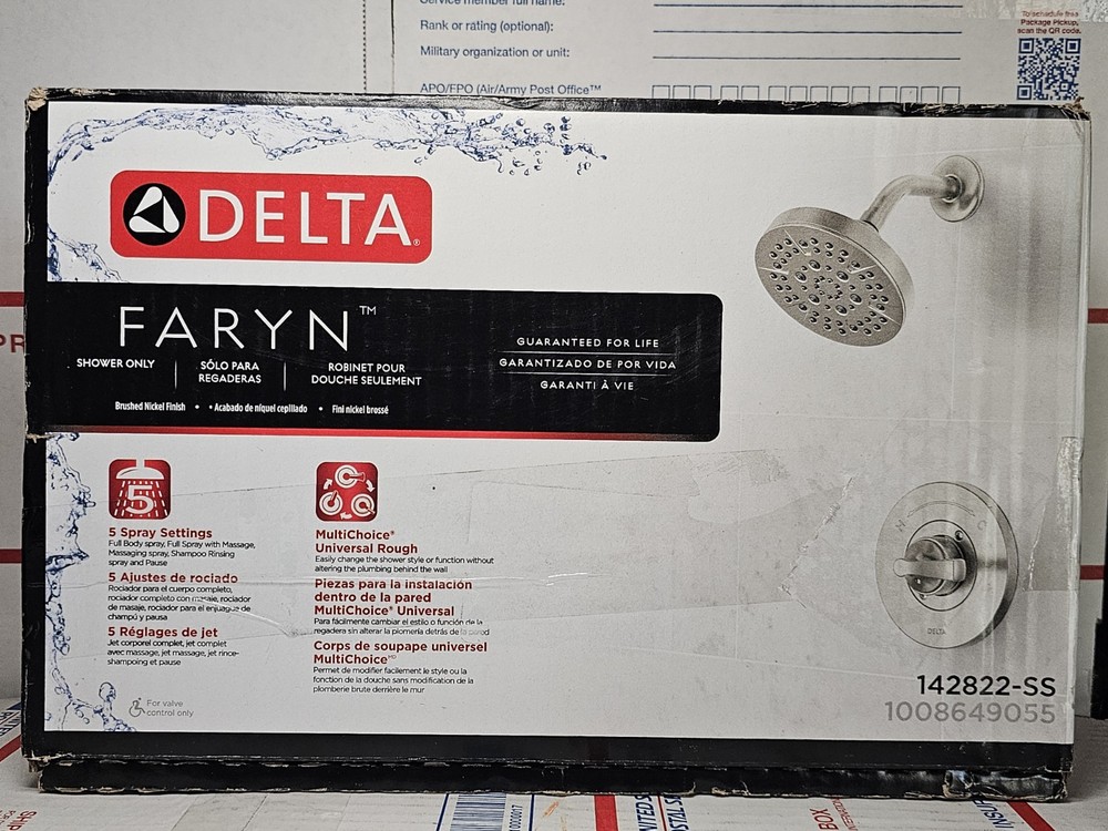 Delta Faryn Single-Handle 5-Spray Shower Faucet Brushed Nickel (Valve Included)