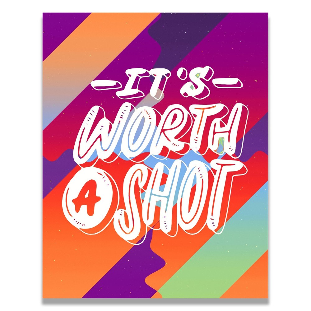 It's Worth A Shot Motivational Poster Art Print Wall Office Decor Inspirational