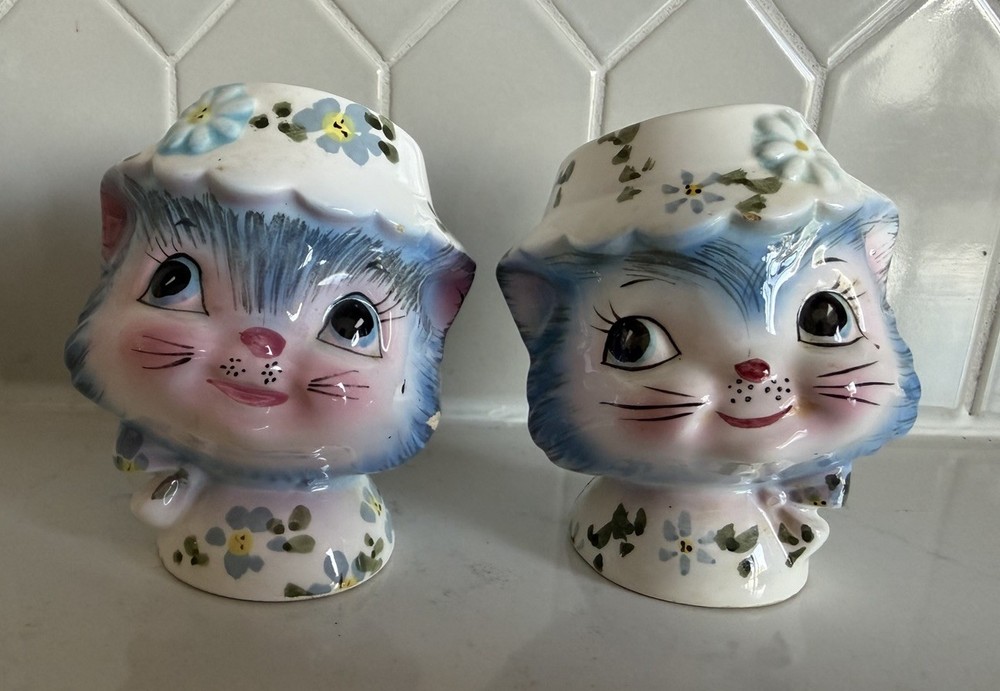 VTG Lefton Miss Priss Kitty Cat Salt & Pepper Shakers 1511 Kitschy Kitchen 3