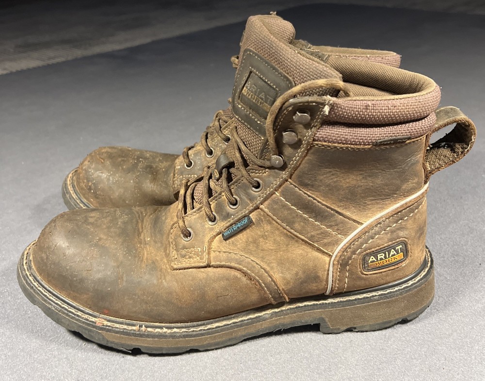 Ariat Mens 12EE Brown Leather Steel Toe Work Boots ASTM F2413-18 Lace Up