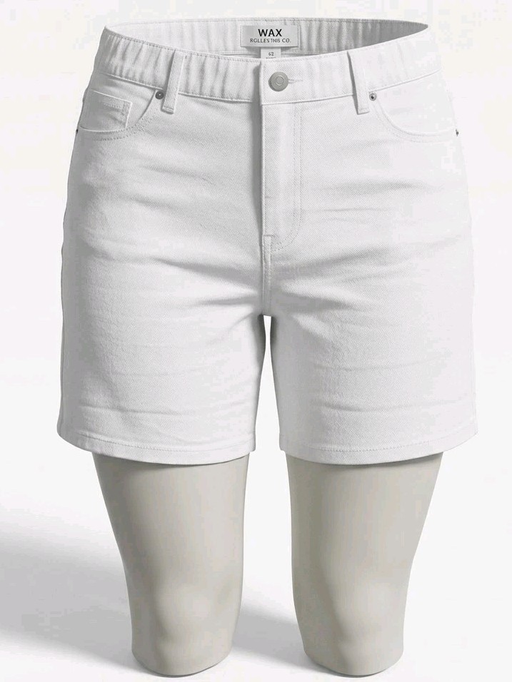 WAX Collection Bermuda Shorts White Plus Size 1X Stretch  Button Zip (260329-03)
