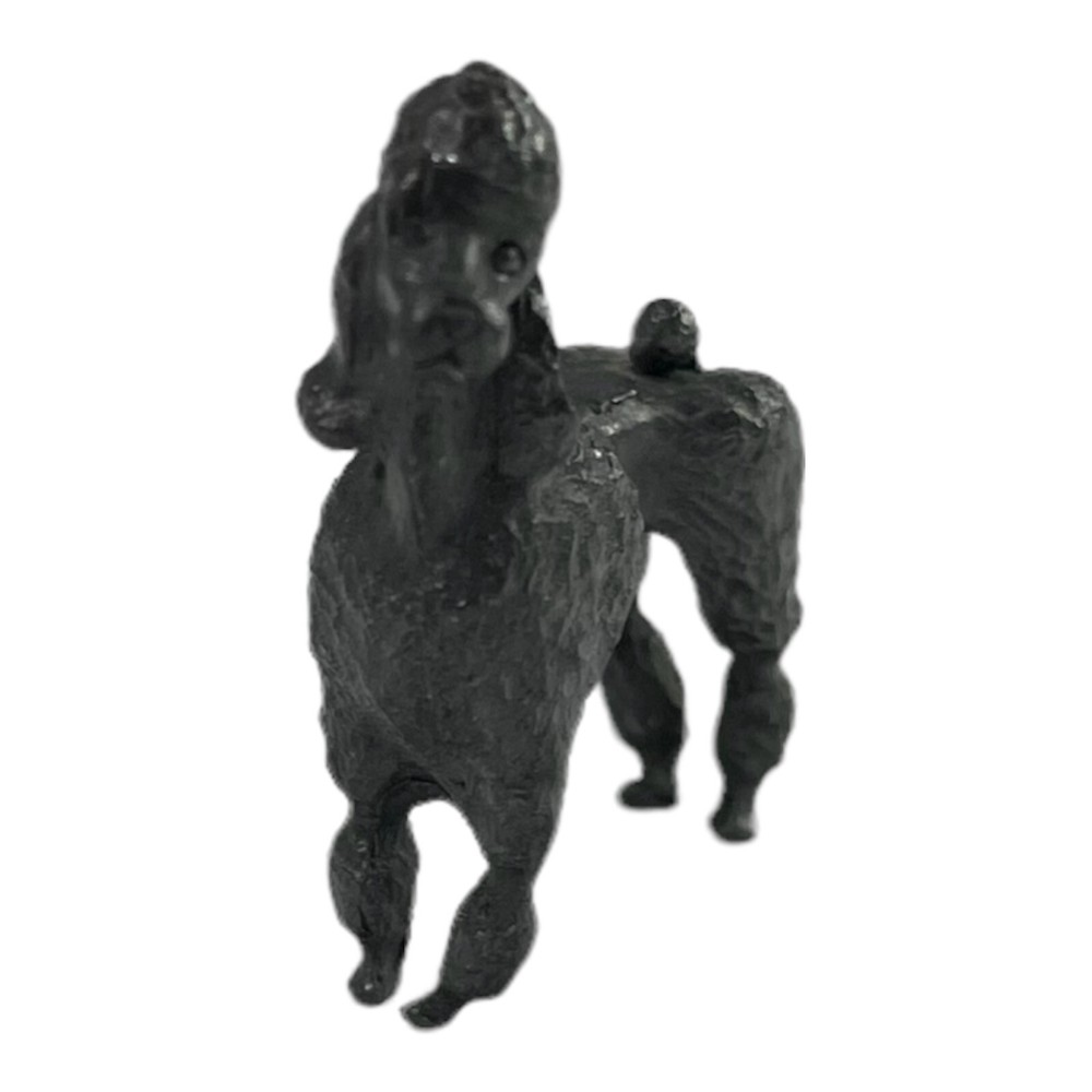 Poodle Dog 1.25 Inch Vintage Pewter Figurine
