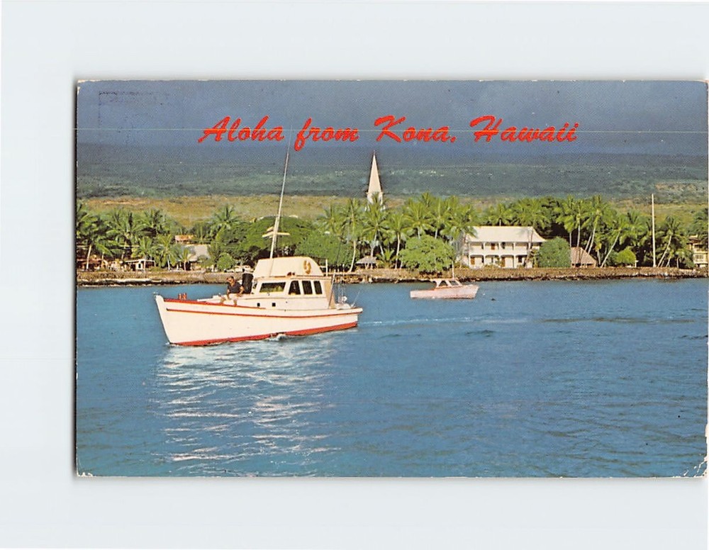 Postcard Kailua Fishing Village Aloha from Kona Hawaii USA