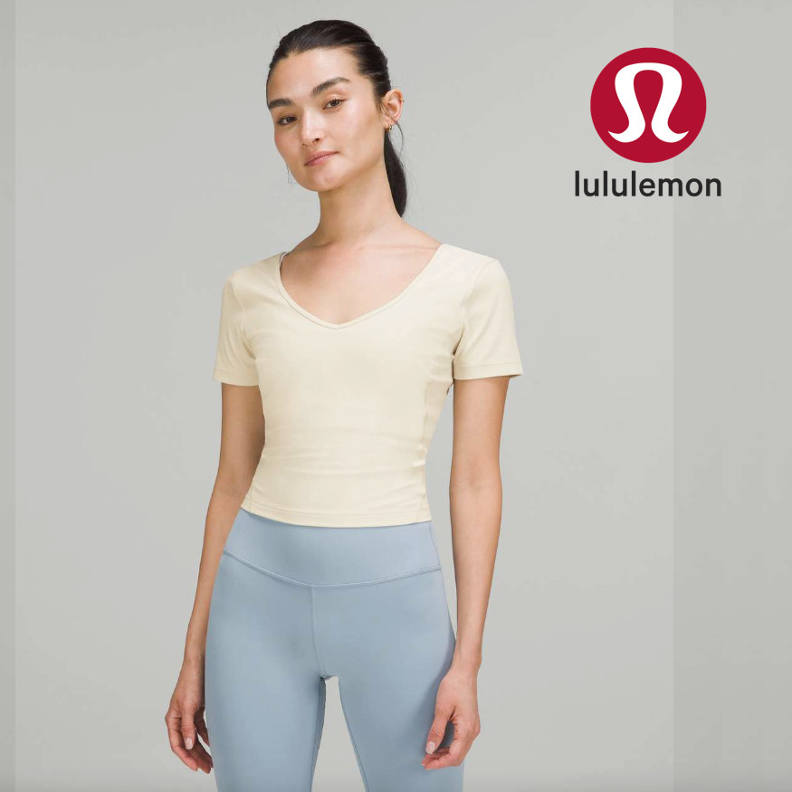 Lululemon Align Shirt Yoga Dance Training Tight Fit Crop Top Opal Womens 8