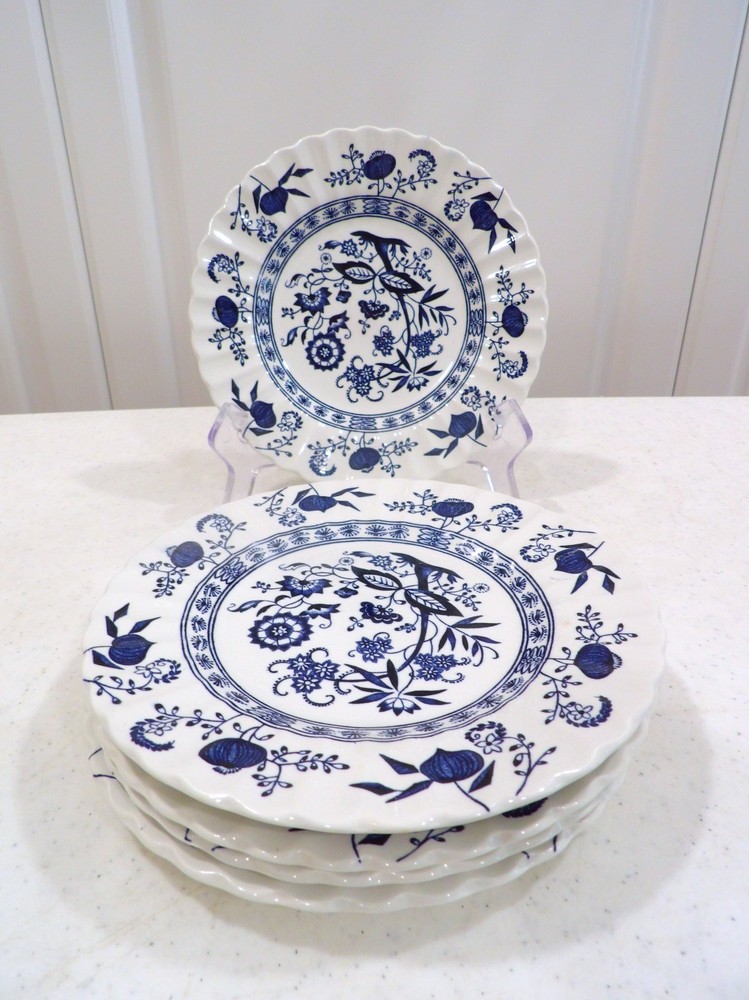 Vintage J&G Meakin Nordic Blue Onion Ironstone Dessert Bread Plates~Set of 6