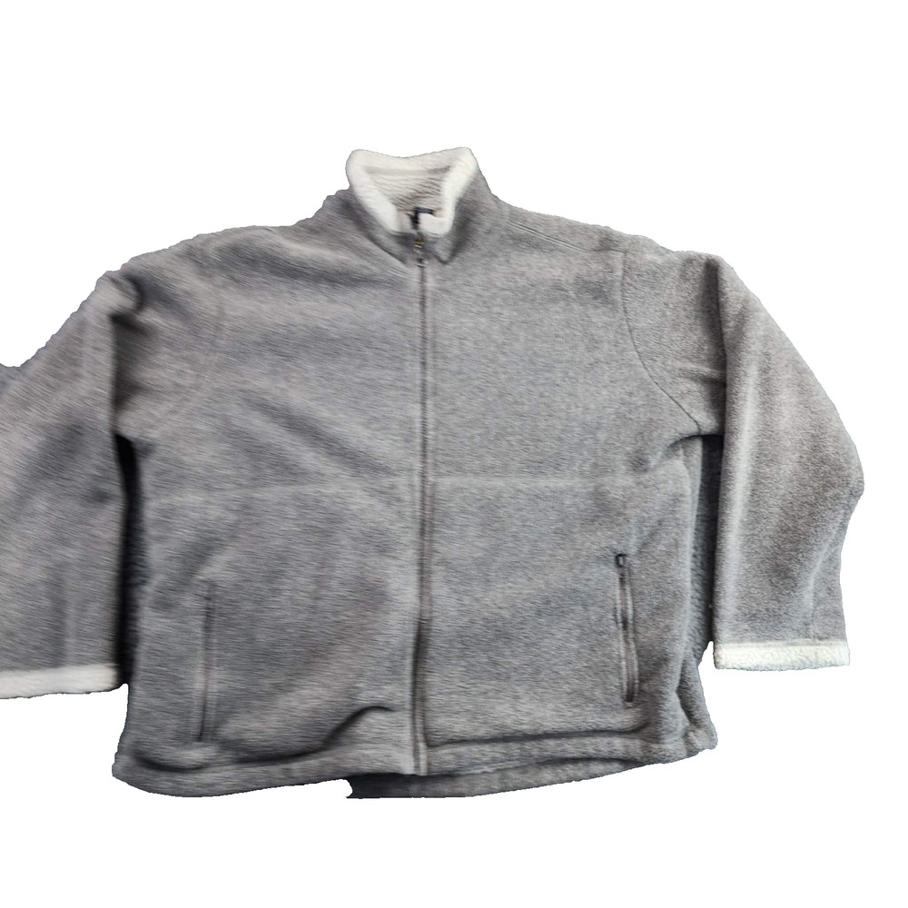 Vintage GAP Womens Gray Full Zip Fleece Lined Jacket XL Sherpa Collar Pockets