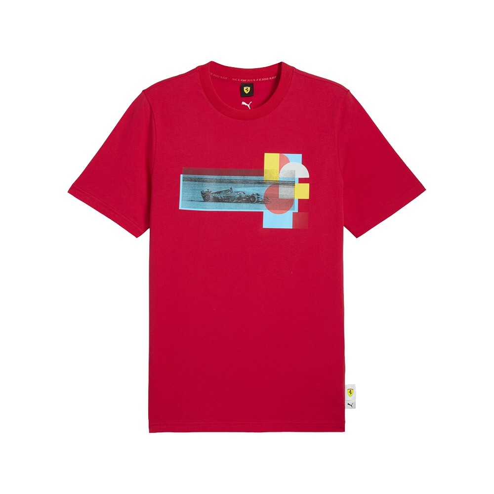 PUMA Scuderia Ferrari Race Graphic Crew Neck Short Sleeve T-Shirt Mens Red Casua