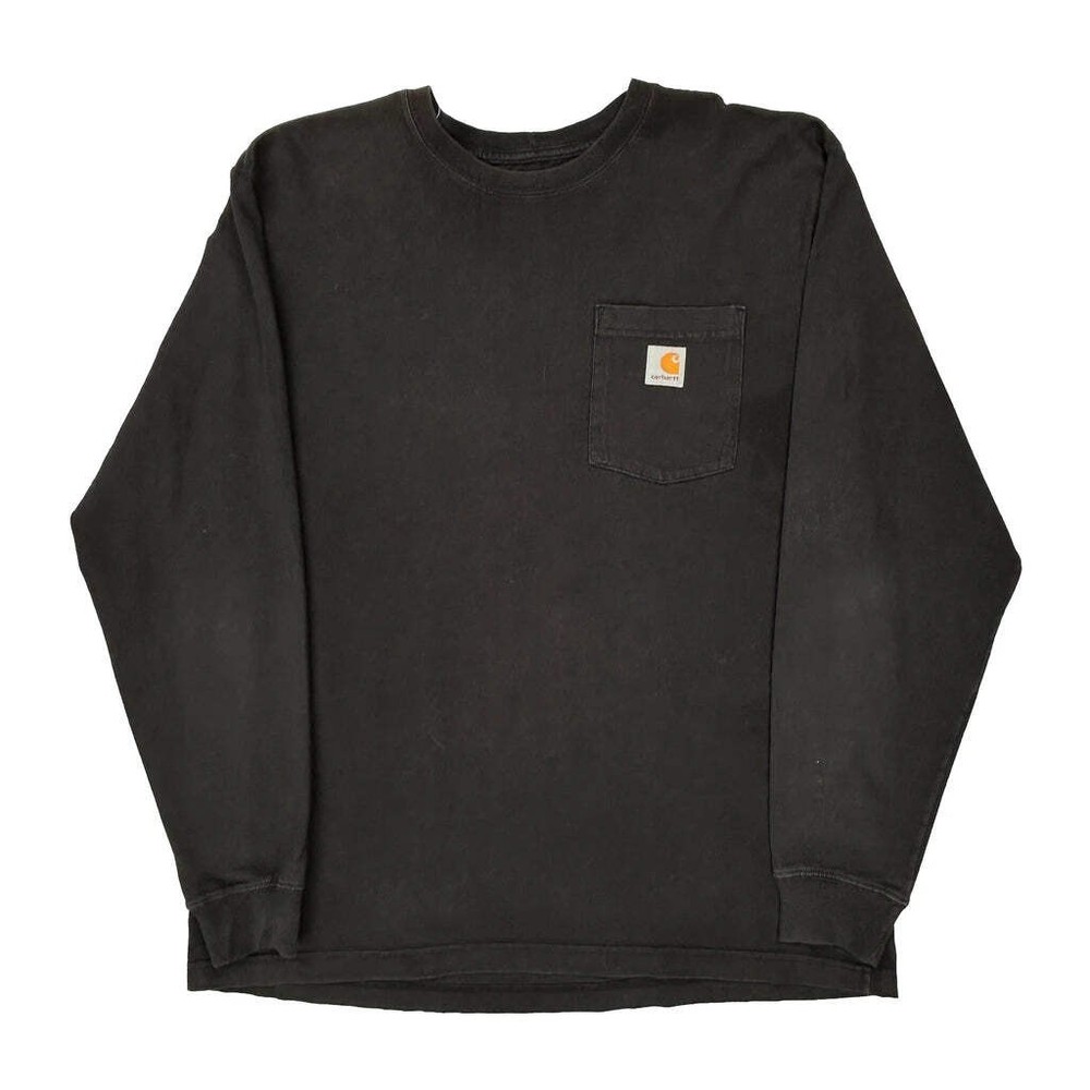 Carhartt Long Sleeve T-Shirt - Large Black Cotton