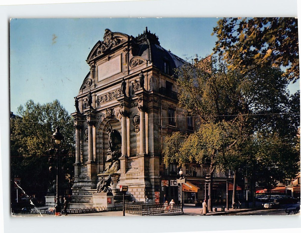 Postcard Fontaine Saint Michel Paris France