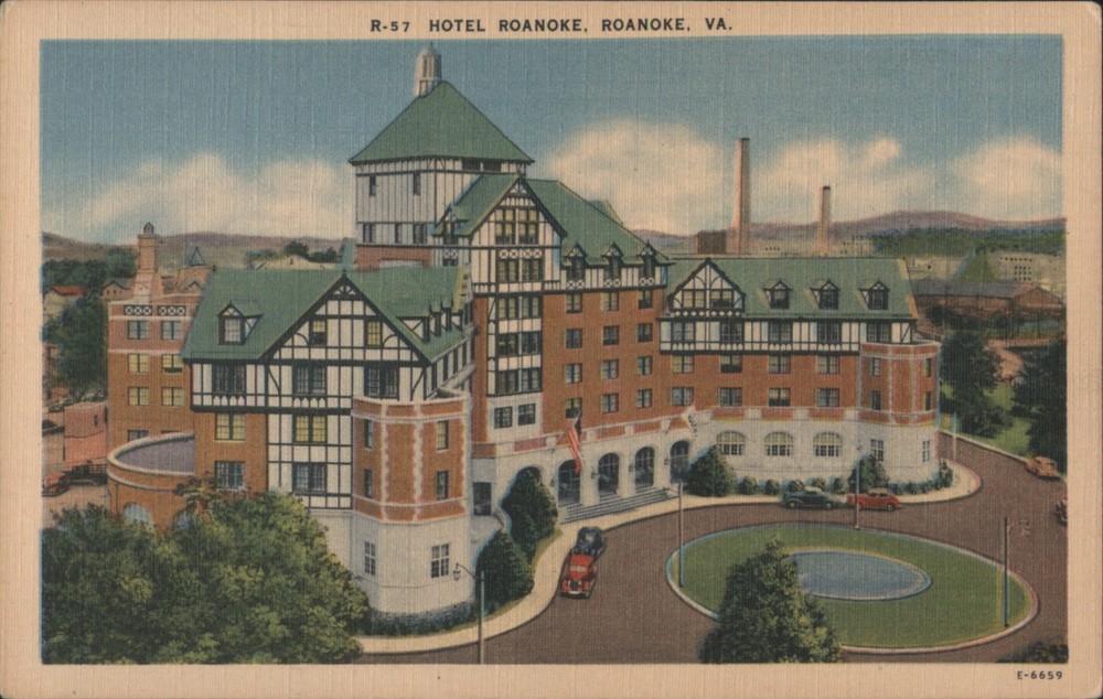 Roanoke, Virginia VA Hotel Roanoke Original Vintage Postcard