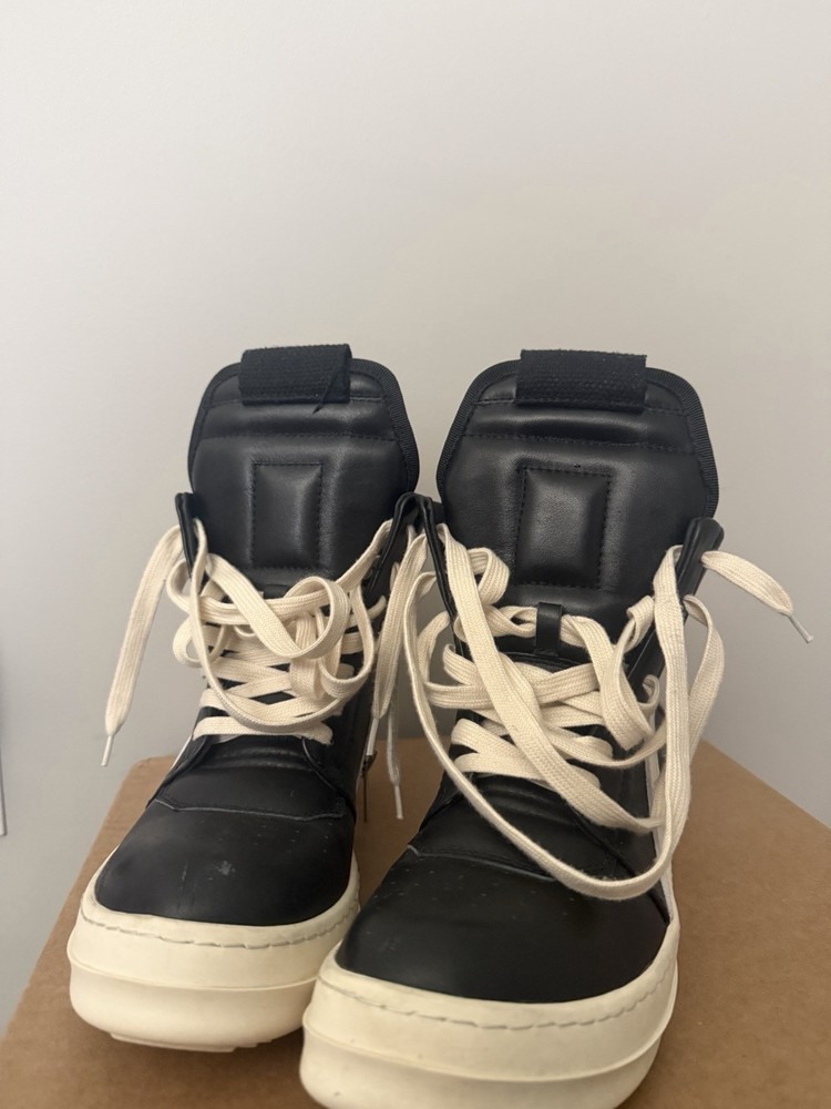 Rick Owen Geo Basket Shoes Size 39eu Made In Italy Black Leather