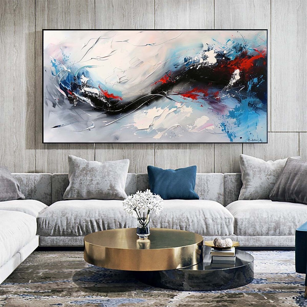 BlueHandpainted Abstract Oil Paintings On Canvas Wall Art Picture Home Decor