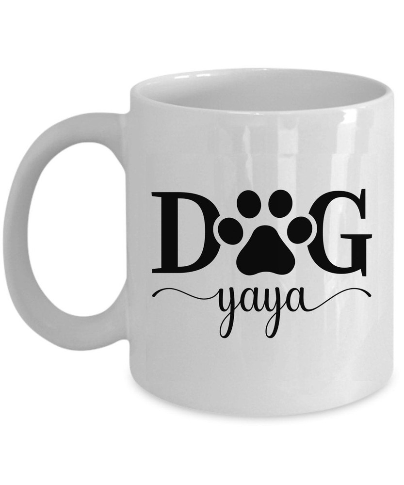 Cute Yaya Dog Vintage Coffee Mug - Paw Print Cup for Dog Lovers Christmas Gift