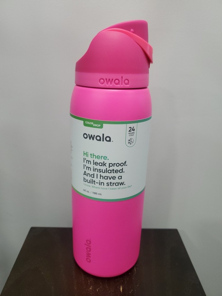 Owala FreeSip Stainless Steel Water Bottle / 40oz / Color: Be Mine