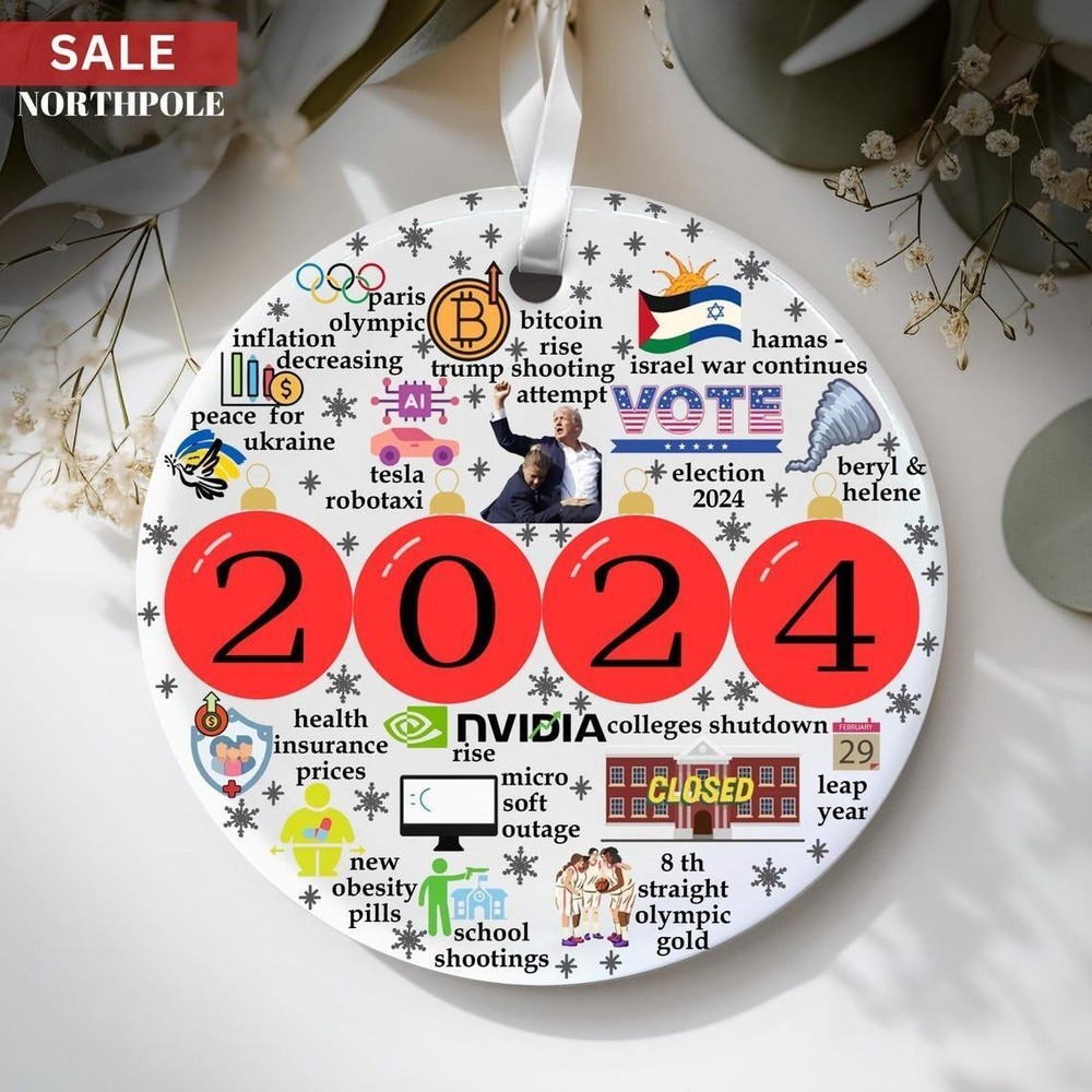 Year In Review 2024 Christmas Ornament Notable Events Ornament Year to Remember