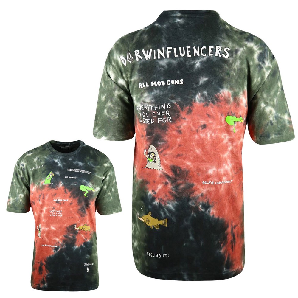 Volcom Men's Tie Dye Animoscillator Dorwinfluencers S/S T-Shirt (S41)