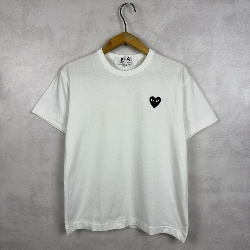 Comme Des Garcons Play CDG Unisex White T-Shirt Size M