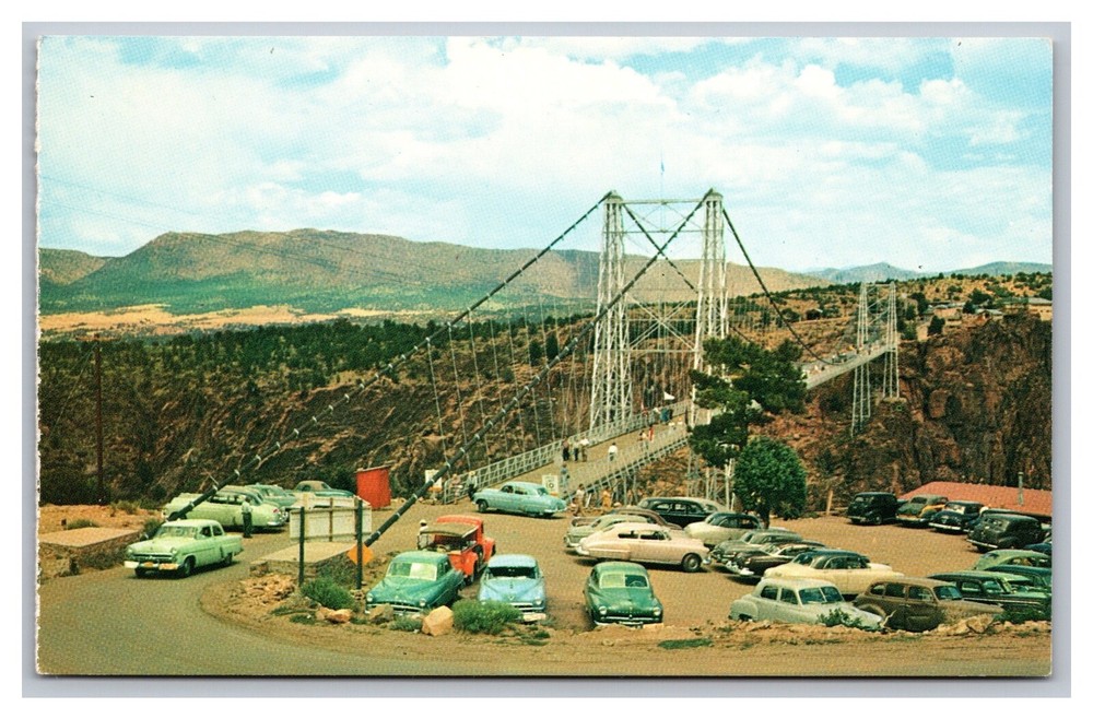 Canon City CO Colorado Royal Gorge Suspension Bridge Aerial View Chrome Postcard