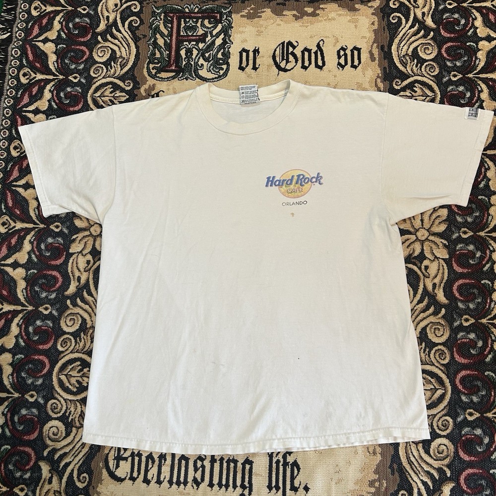 Vintage 90s Hard Rock Cafe Orlando White Heavy TeeGraphic T-Shirt XL