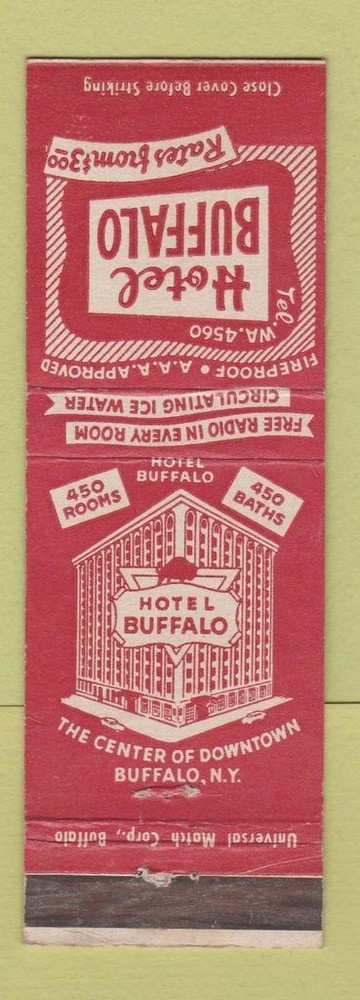 Matchbook Cover - Hotel Buffalo NY