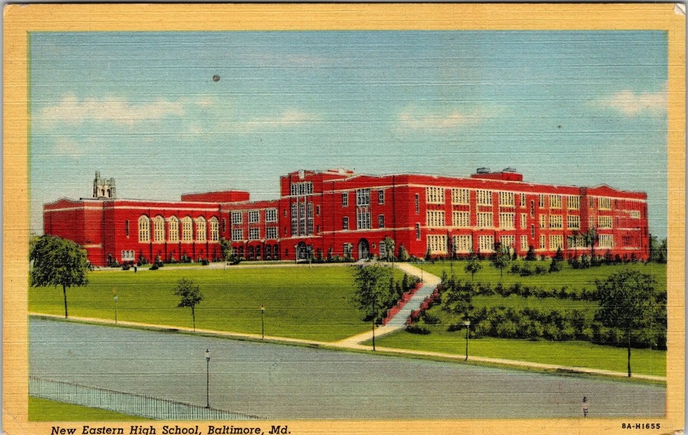 Baltimore MD-Maryland, New Eastern High School, Vintage Postcard