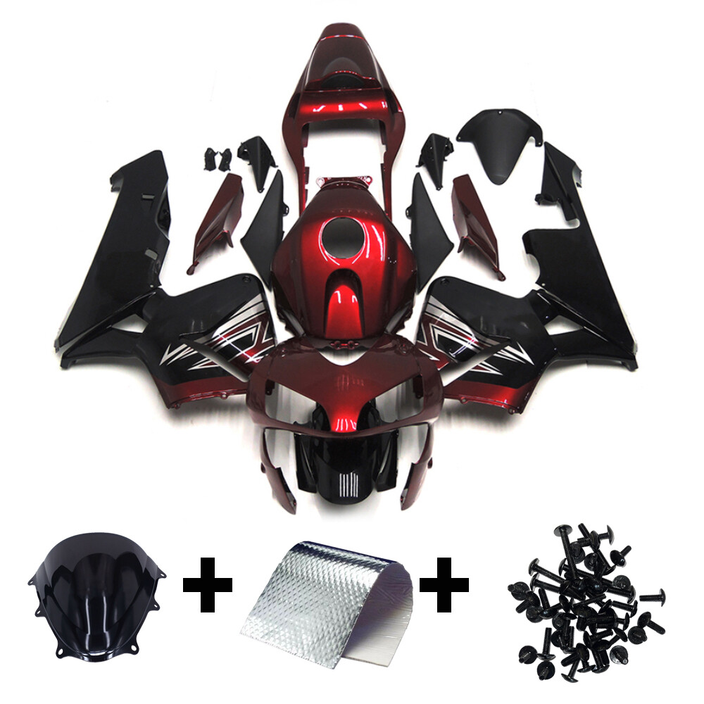 Red Black Bodywork For 2003 2004 Honda CBR600RR Injection Fairings ABS Body Kit