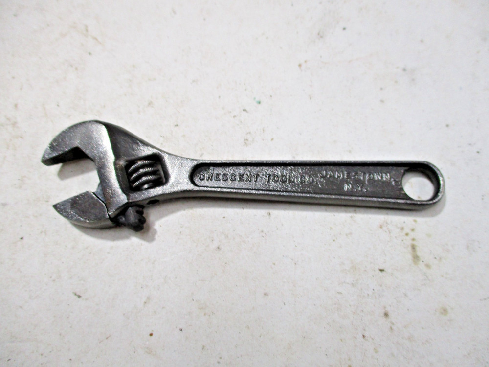 Vintage Crescent Tool Co 4” Adjustable Wrench Made In USA Jamestown NY