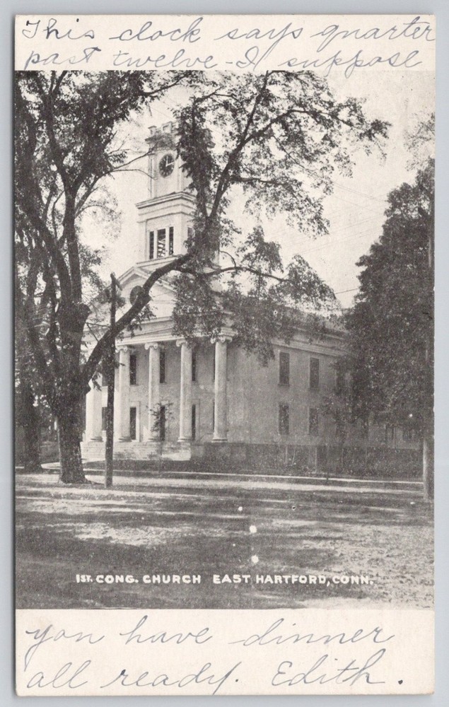 RPPC 1st Congregational Church East Hartford CT 1910s Postcard