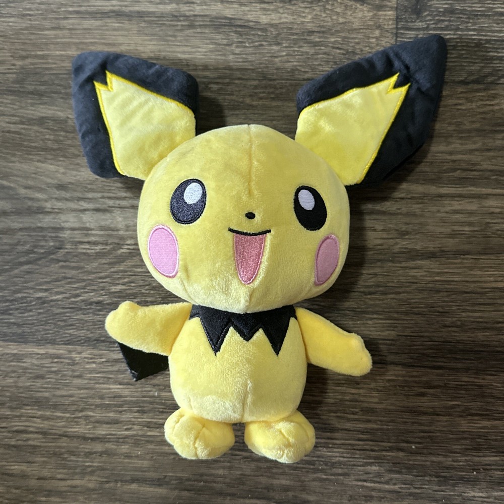 Pokémon Pichu Plush Toy Yellow Black Stuffed Animal Nintendo Soft Doll