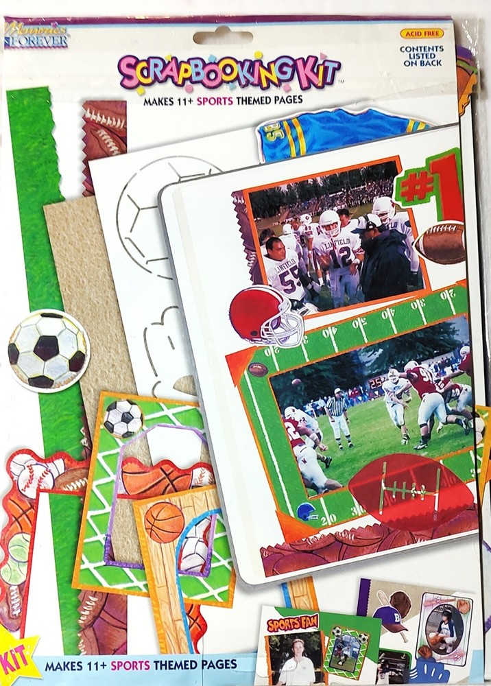 Scrapbooking Kit Sports Theme Memories Forever - NEW Acid Free - 8.5