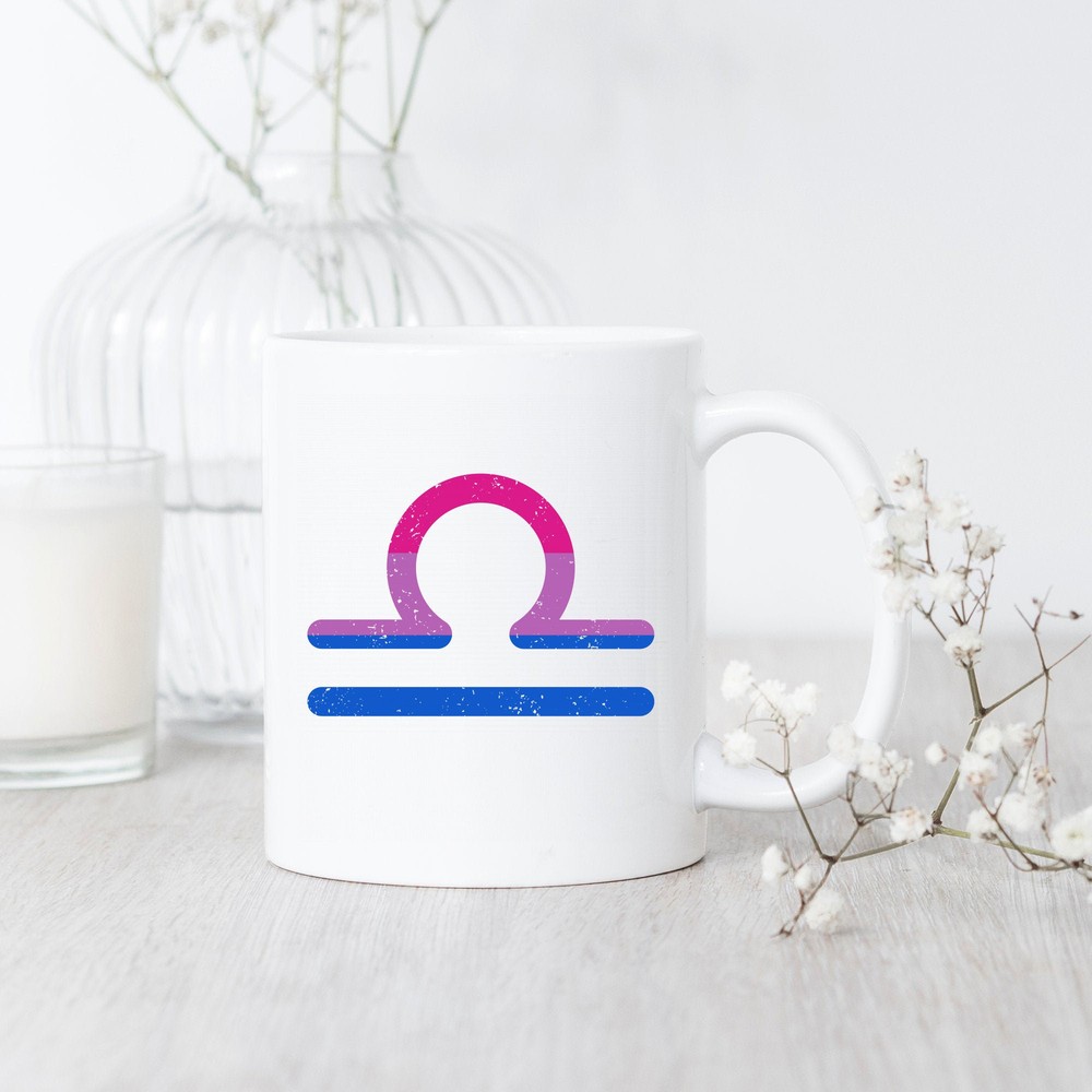 Libra Bisexual Pride Mug Gift for Zodiac Sign Lovers