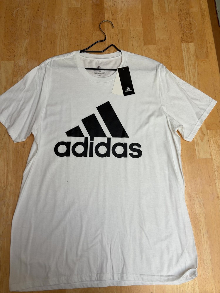 Adidas Men's Badge of Sport Logo T-Shirt White L