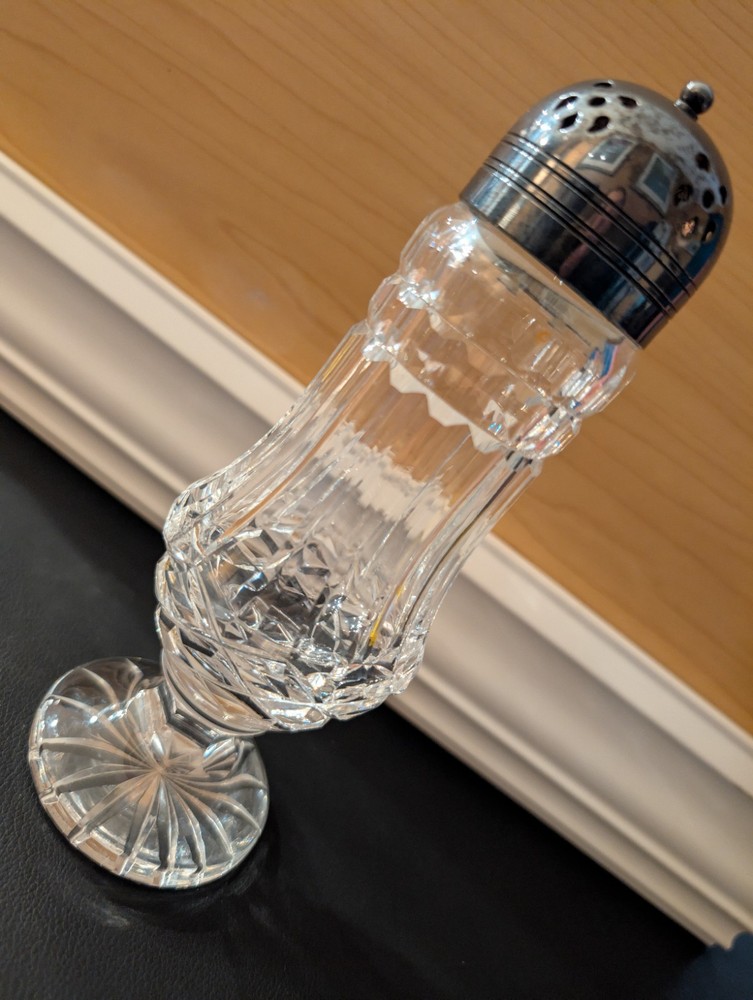 Waterford Crystal Lismore Silver-Plated Sugar Shaker with Dome Lid