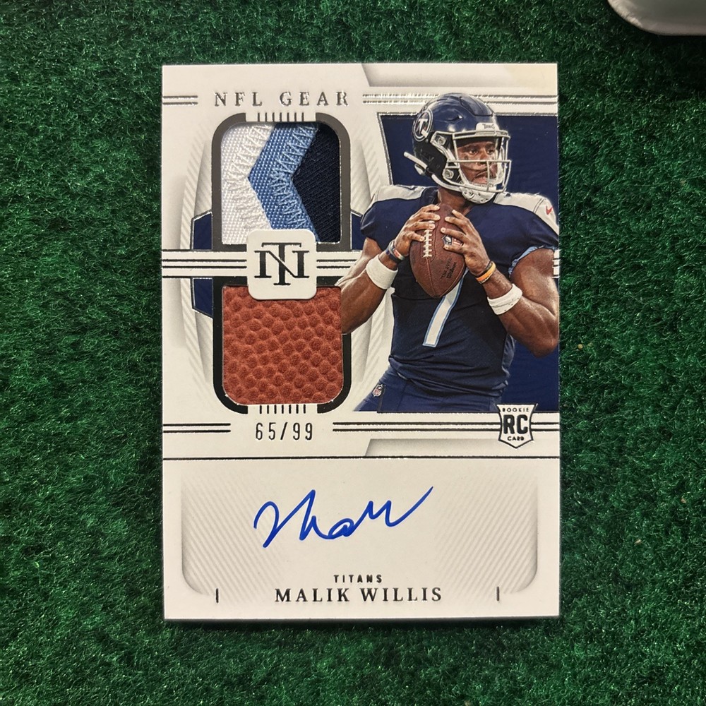 Malik Willis 2022 Panini National Treasures Auto /99 NFL Gear Signature RPA 🔥