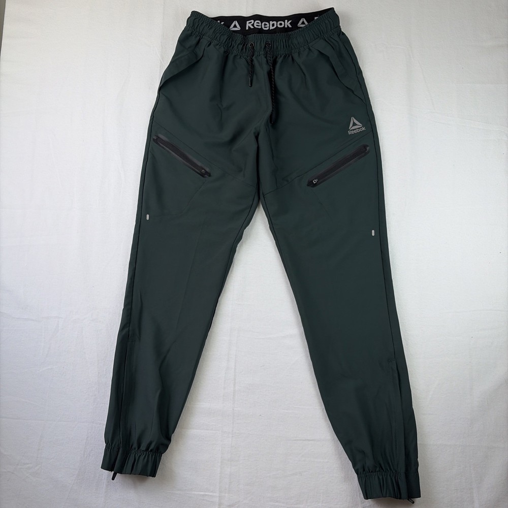 Reebok Athletic Joggers Pants Men’s Medium Green Athleisure Training Running