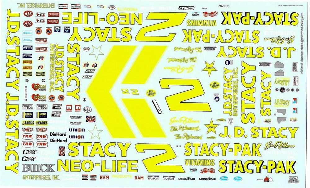1982-83 Ace #2 JD Stacy NASCAR Tim Richmond Joe Ruttman Decal-image