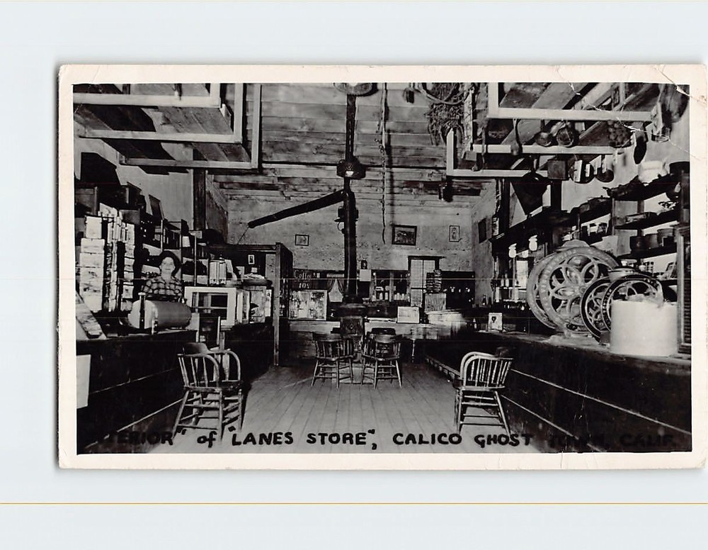 Postcard Interior of Lanes Store Calico Ghost Town Yermo California USA