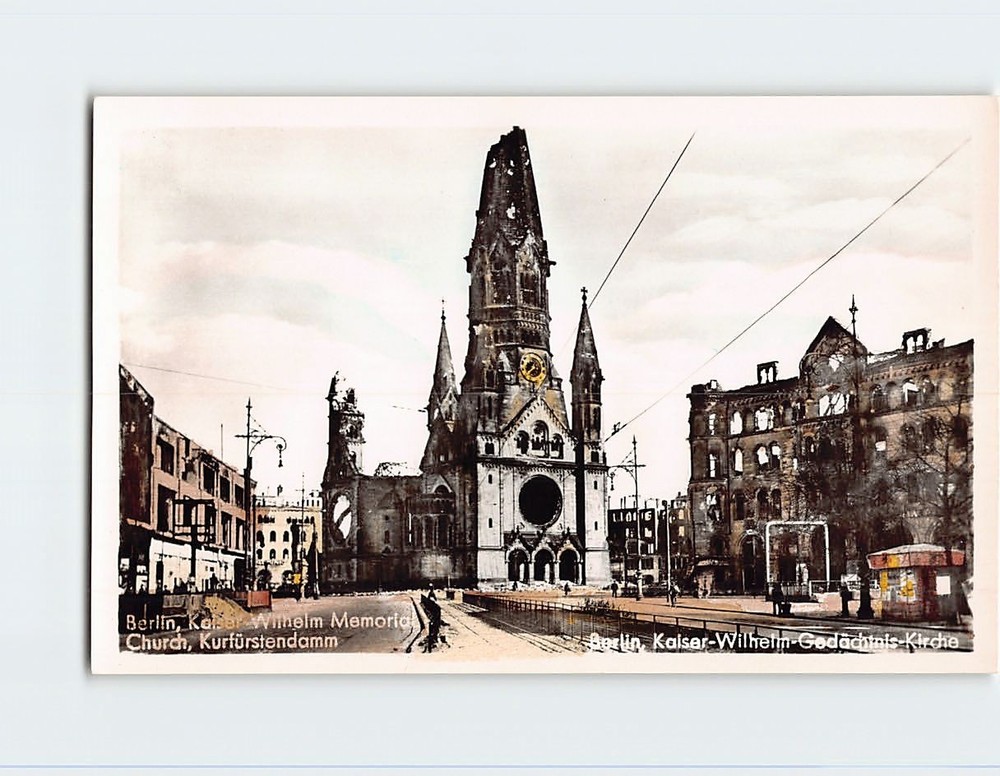 Postcard Kaiser Wilhelm Memorial Church Kurfürstendamm Berlin Germany