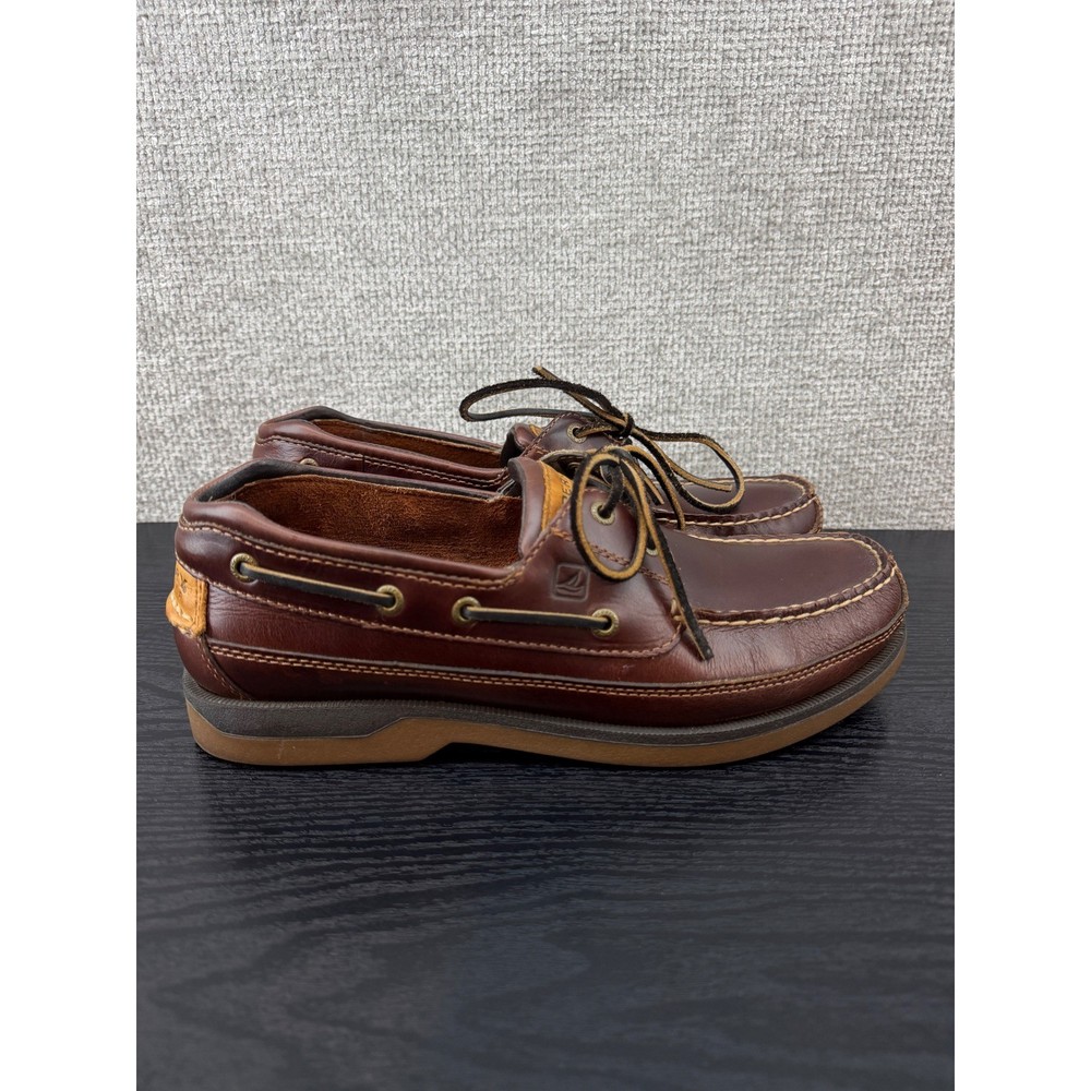 Sperry Mako Boat Shoes Mens 10.5M Brown Excellent Leather Deck Shoes 0764027