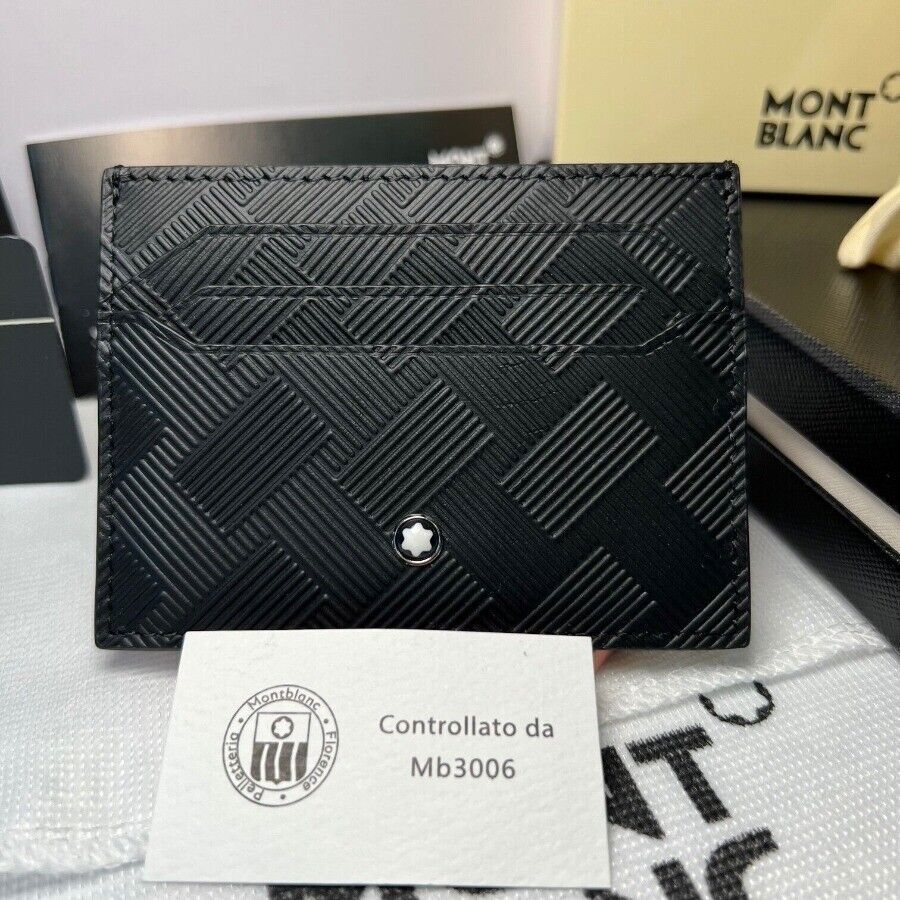 New Mon Black Card Pack Real Leather Card Case Bank Card Holder #131768 US