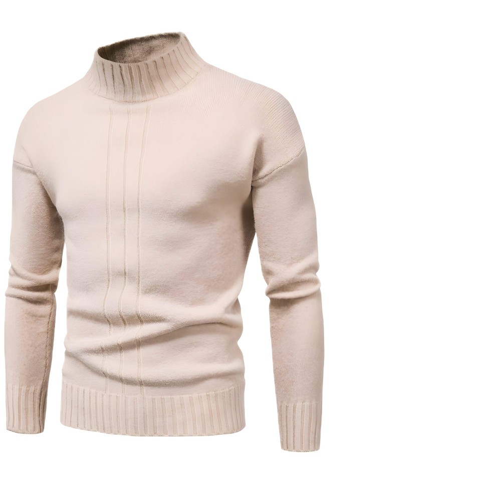 Men's Stylish Half Turtleneck Cotton Sweater for Layering - Comfortable and Tren