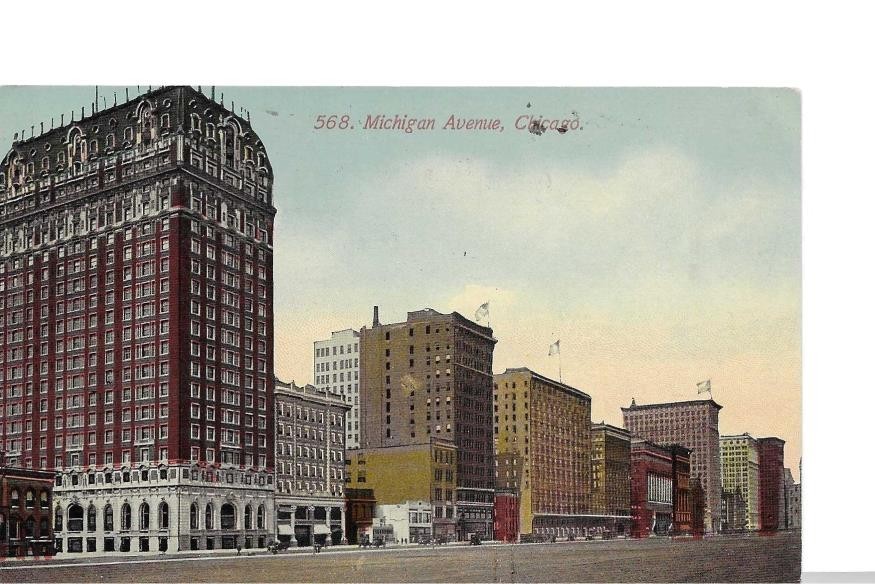 Vintage Undivided Postcard Michigan Ave Chicago, IL PM 1911 005009