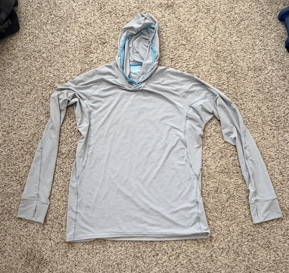 NRS UPF 50 Size Large Gray Hooded Long Sleeve Medium