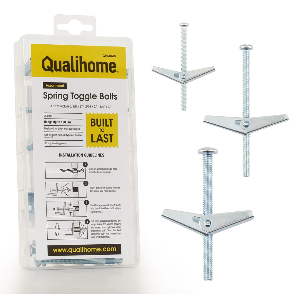 Spring Toggle Bolt Assortments Kit - Toggle Drywall Anchors Kit for Hanging Item