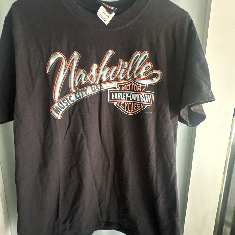 Harley Davidson Nashville Tennessee Boswell's Music City Black T Shirt Mens M
